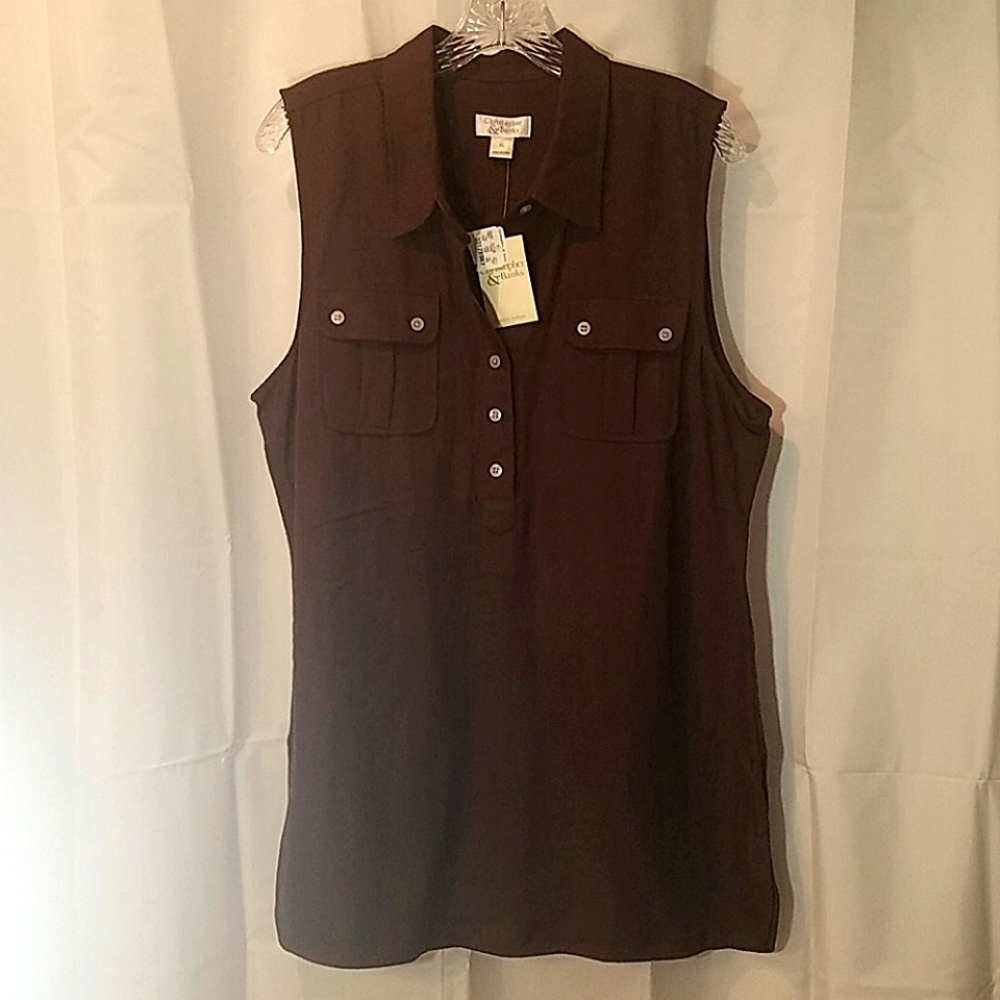 Christopher & Banks linen sleeveless tunic